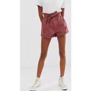 Abercrombie & Fitch Paperbag Shorts High Rise Elastic Waist in Rust Size‎ Small